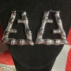 USED...Fendi Silver Bamboo Earrings.